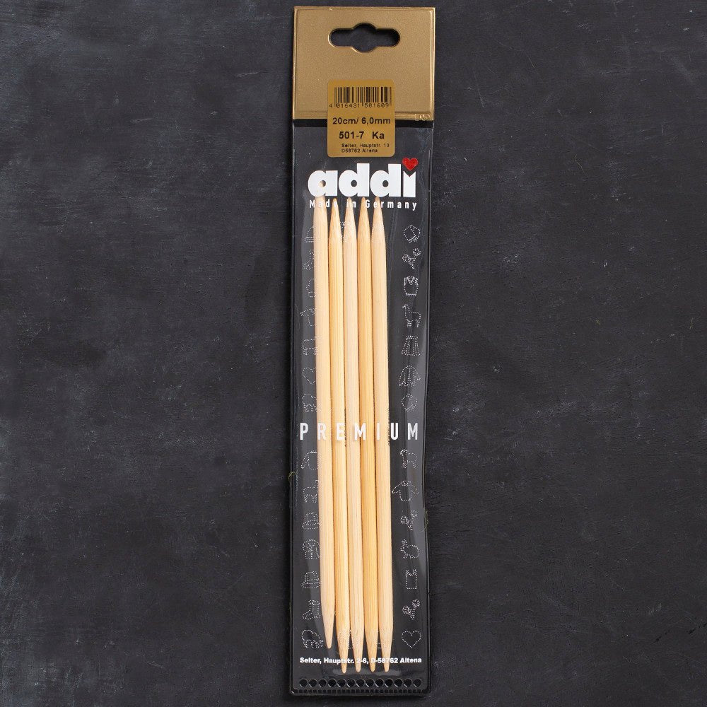 Addi Bambus 6mm 20cm Bambu Çorap Şişi - 501-7 - Hobium